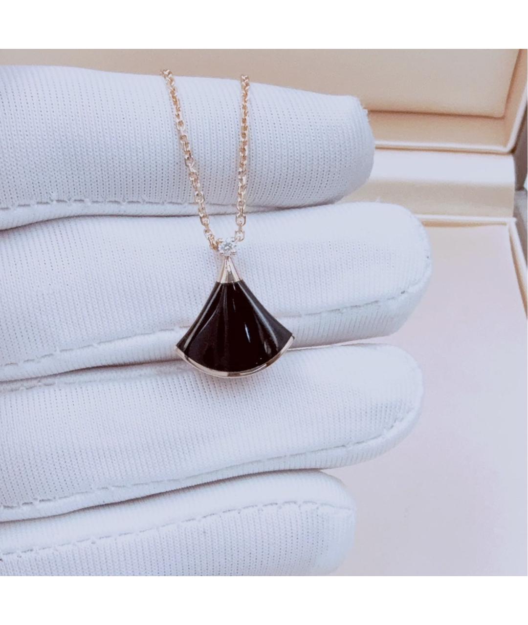 BVLGARI Черное колье из розового золота, фото 4