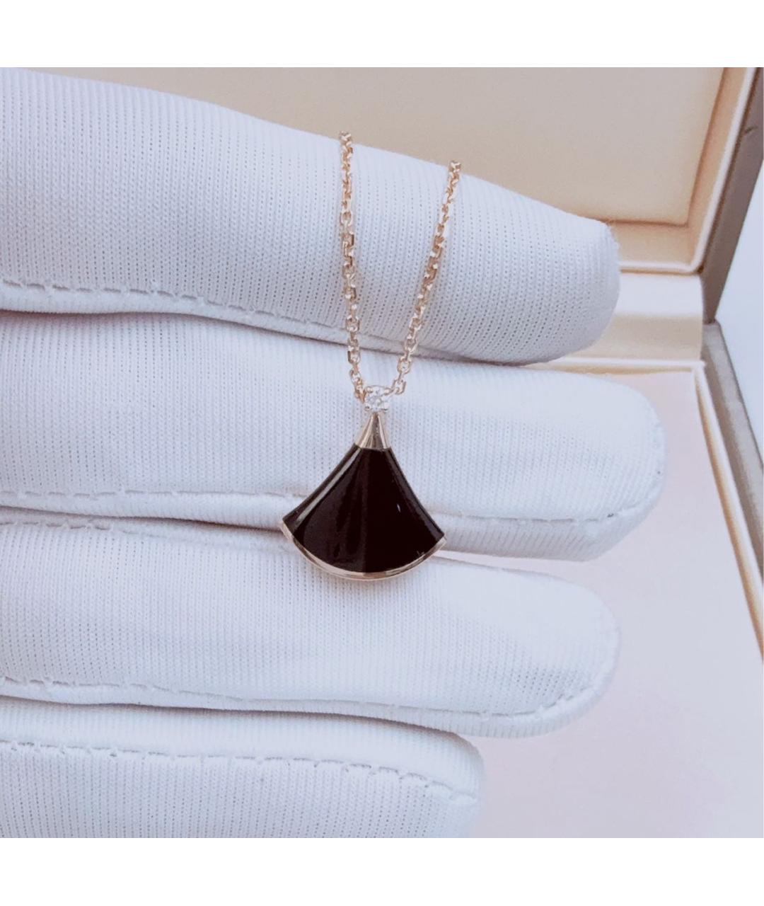 BVLGARI Черное колье из розового золота, фото 5