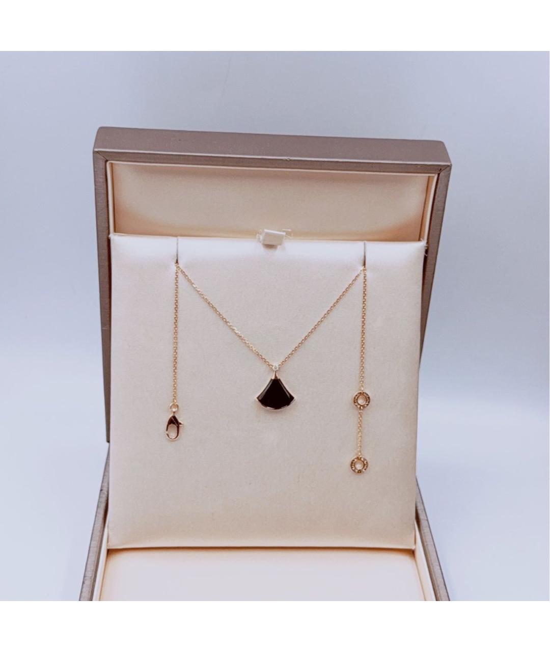 BVLGARI Черное колье из розового золота, фото 3