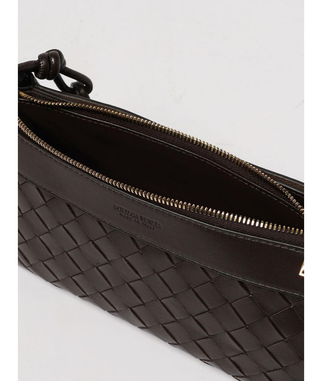 BOTTEGA VENETA Коричневая кожаная сумка через плечо, фото 5