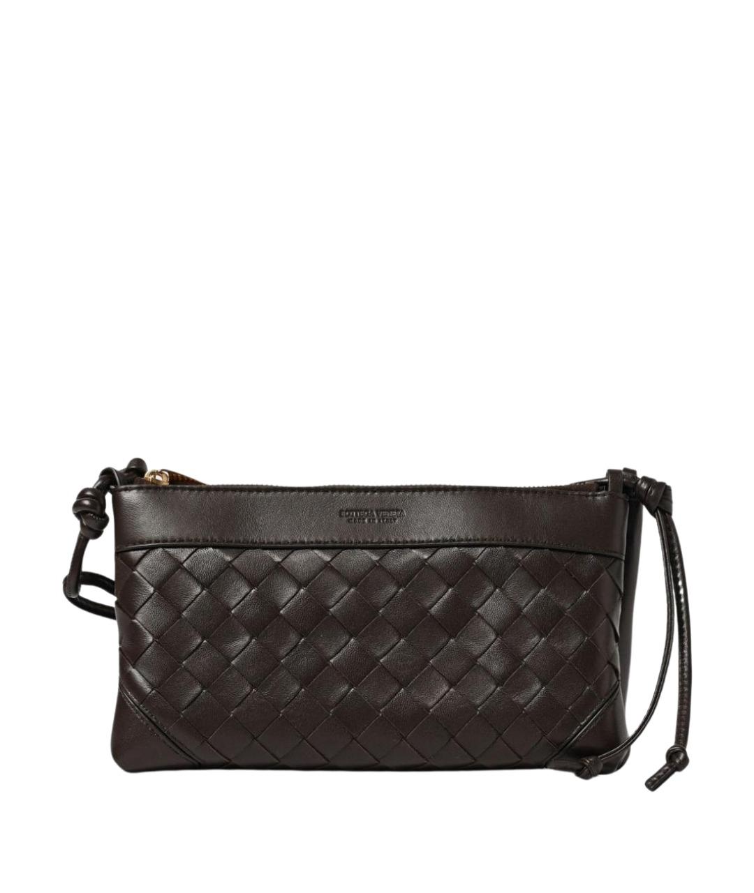BOTTEGA VENETA Коричневая кожаная сумка через плечо, фото 1
