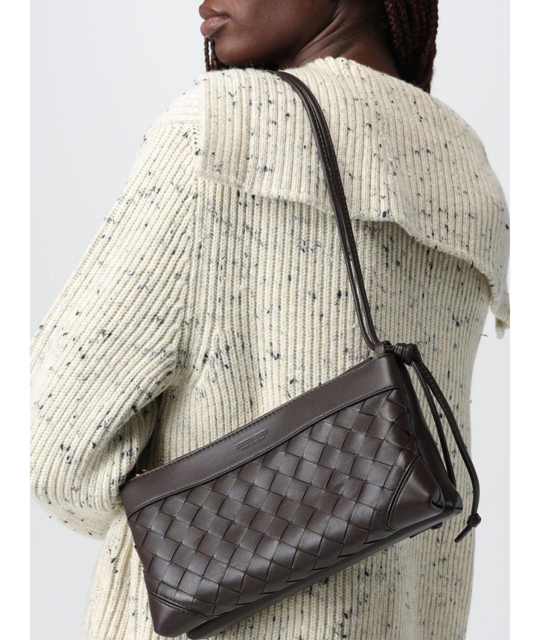 BOTTEGA VENETA Коричневая кожаная сумка через плечо, фото 2