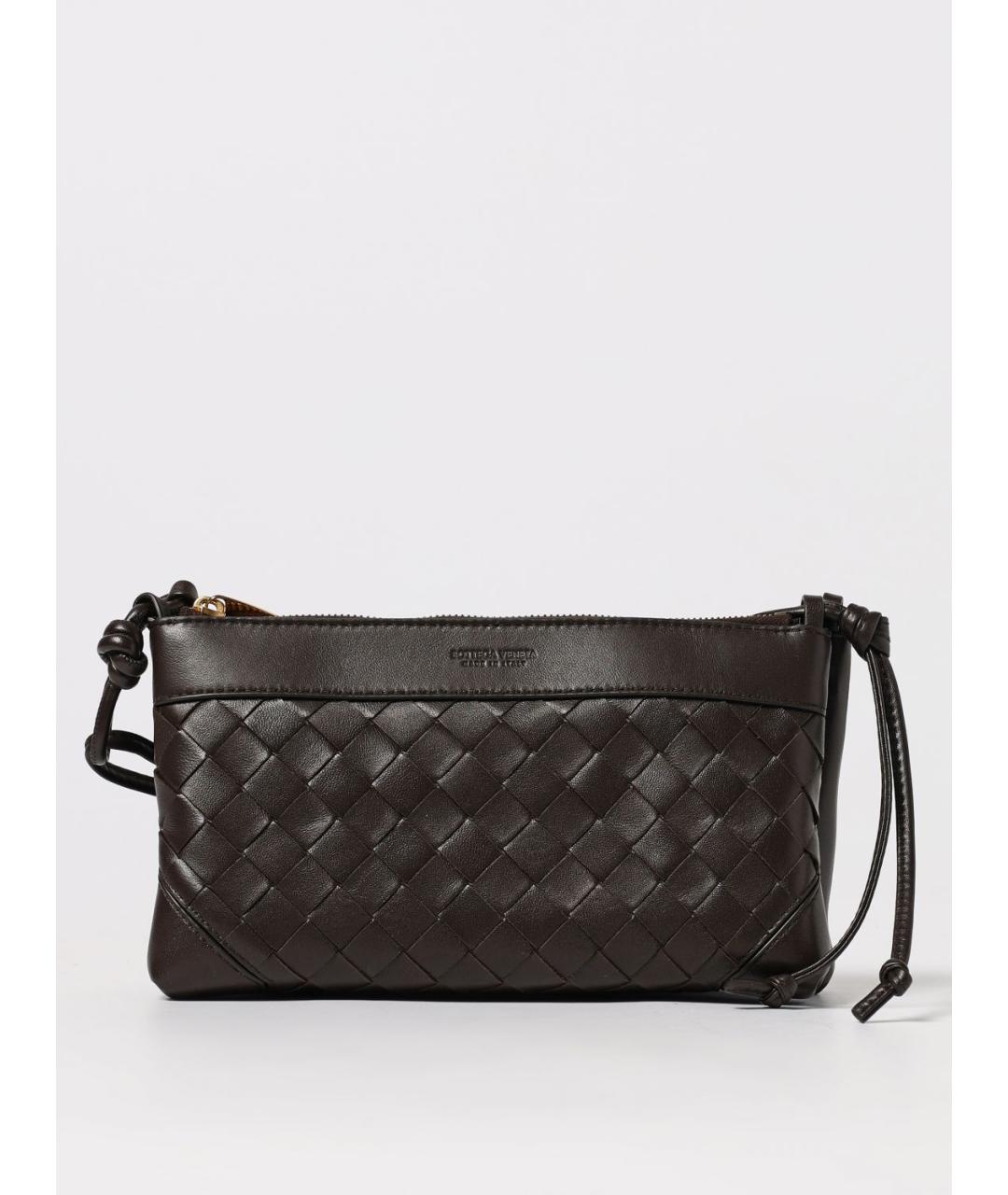BOTTEGA VENETA Коричневая кожаная сумка через плечо, фото 6