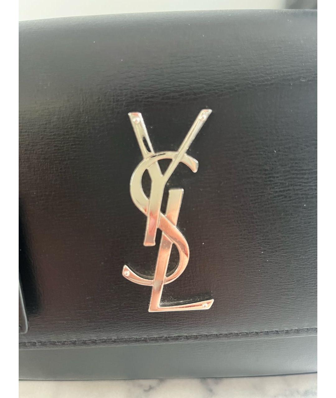 SAINT LAURENT Черная кожаная сумка через плечо, фото 4