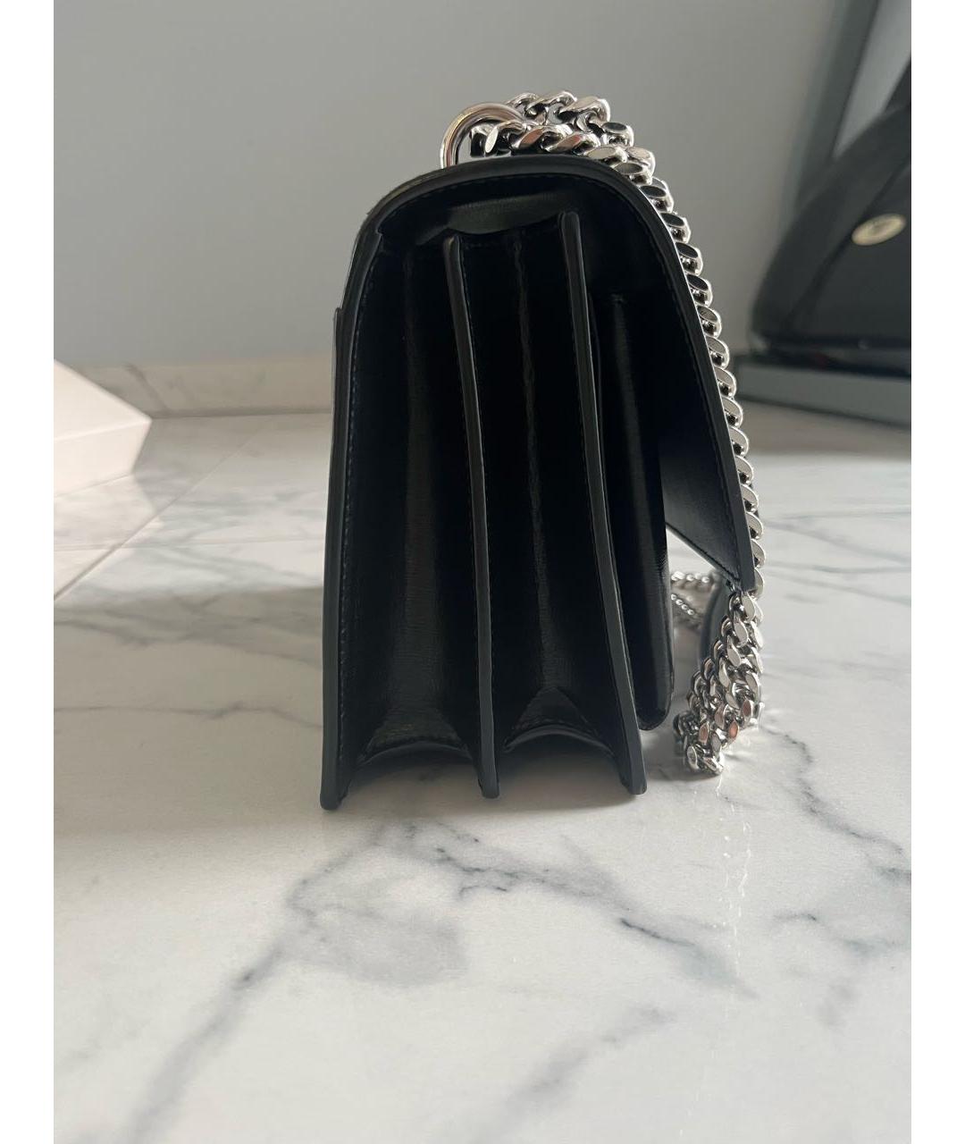 SAINT LAURENT Черная кожаная сумка через плечо, фото 2