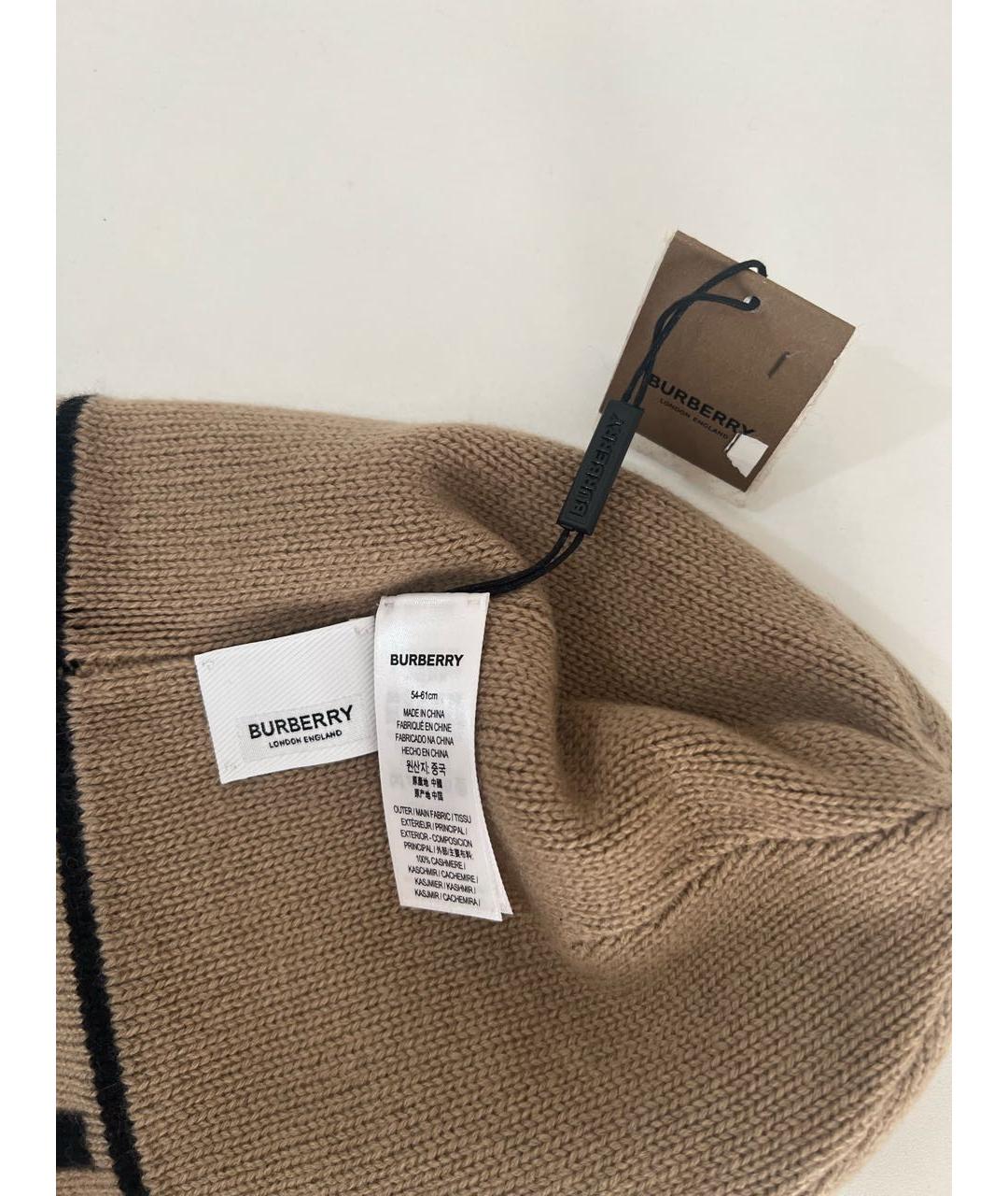 BURBERRY Коричневая кашемировая шапка, фото 4