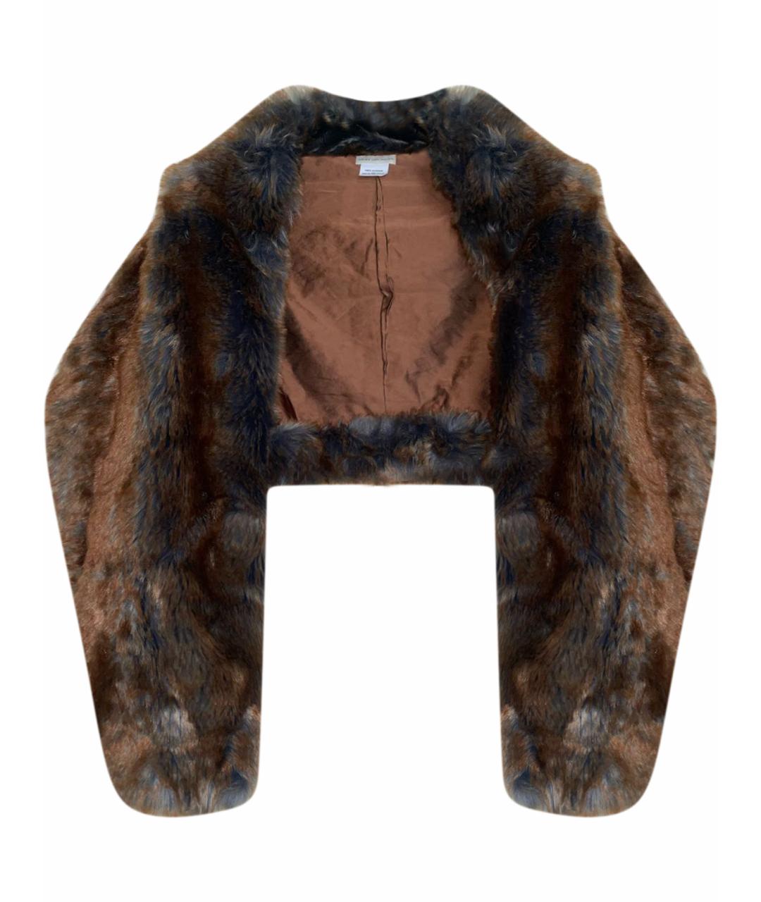 DRIES VAN NOTEN Коричневая ацетатная шуба, фото 1