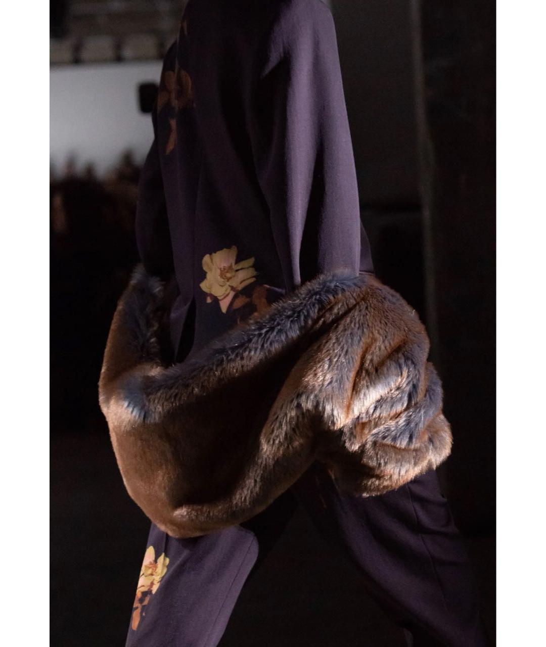 DRIES VAN NOTEN Коричневая ацетатная шуба, фото 6