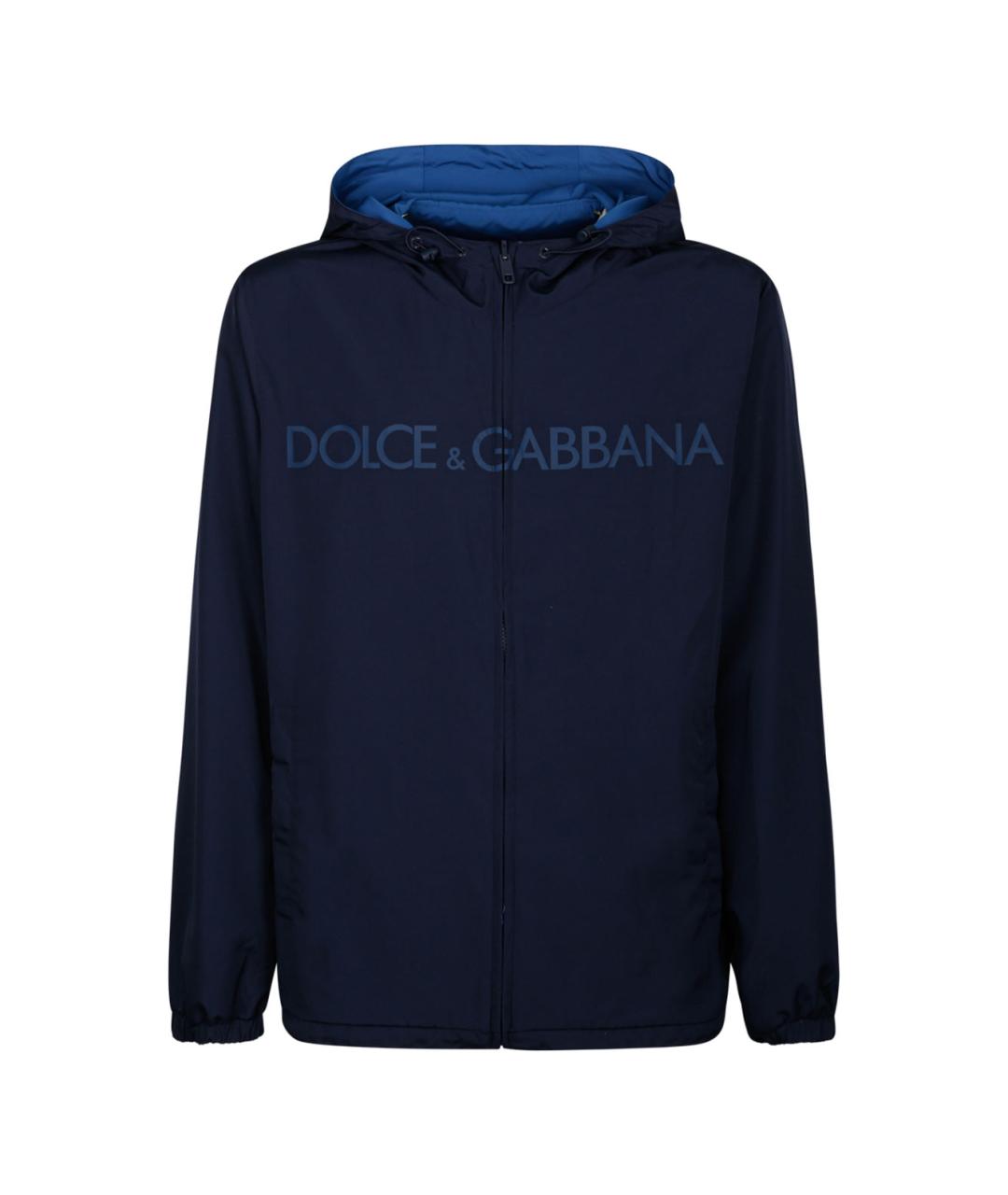 DOLCE&GABBANA Темно-синяя полиэстеровая куртка, фото 1