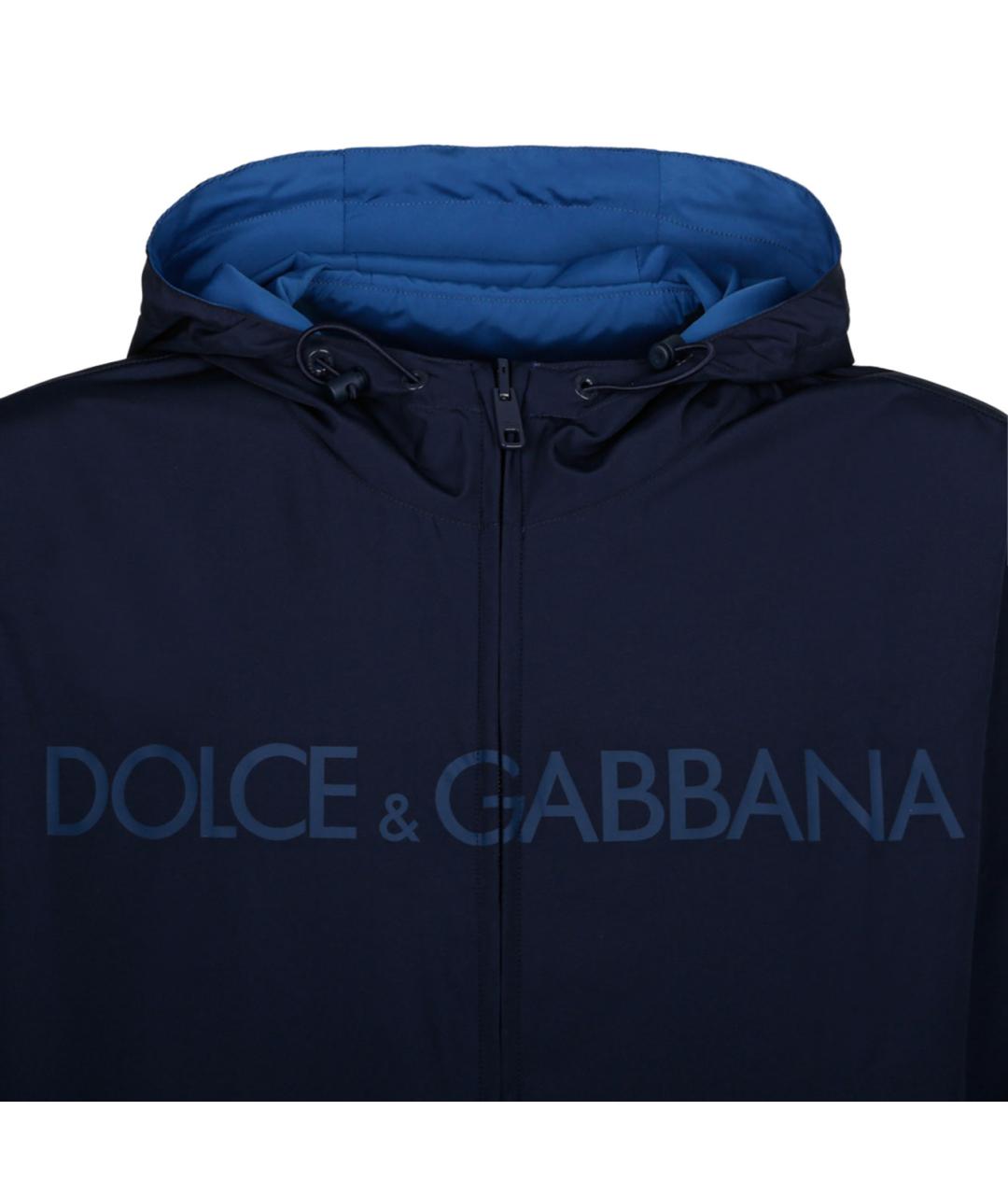 DOLCE&GABBANA Темно-синяя полиэстеровая куртка, фото 3