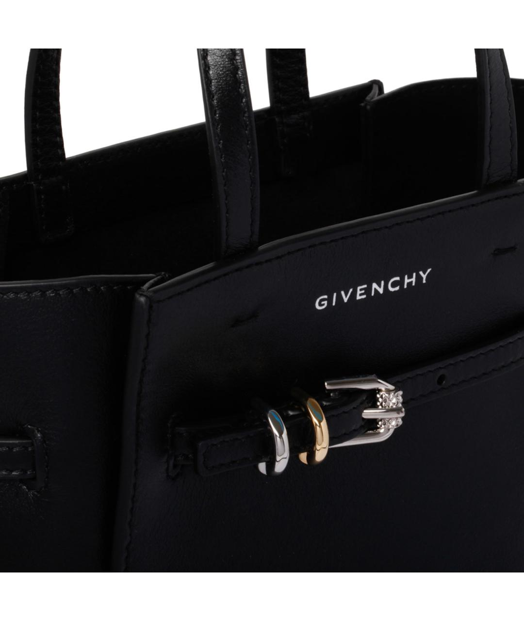 GIVENCHY Черная кожаная сумка с короткими ручками, фото 4
