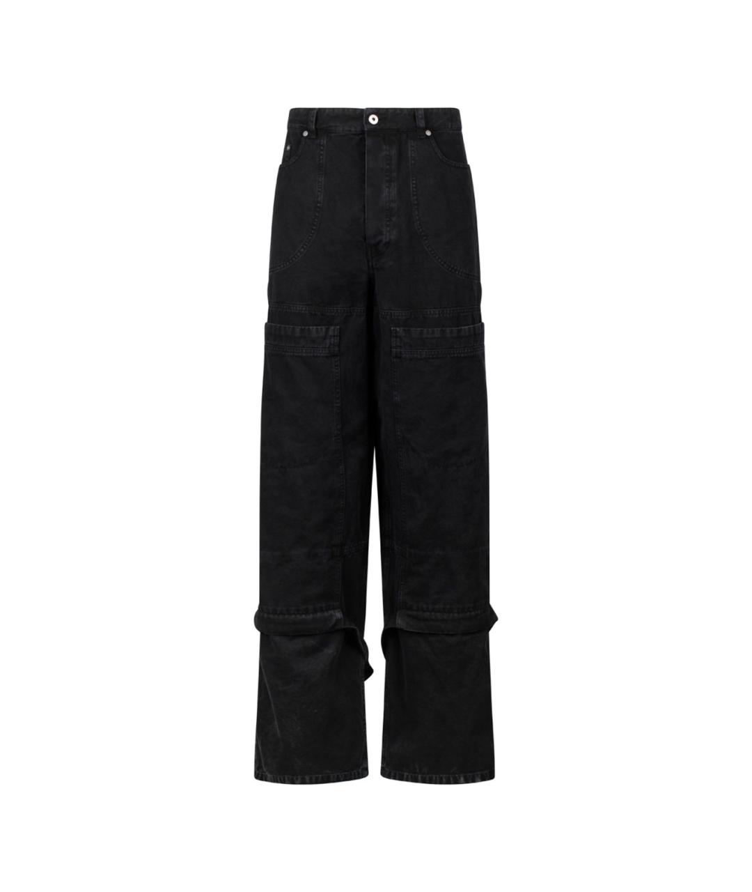 OFF-WHITE Черные хлопковые повседневные брюки, фото 1