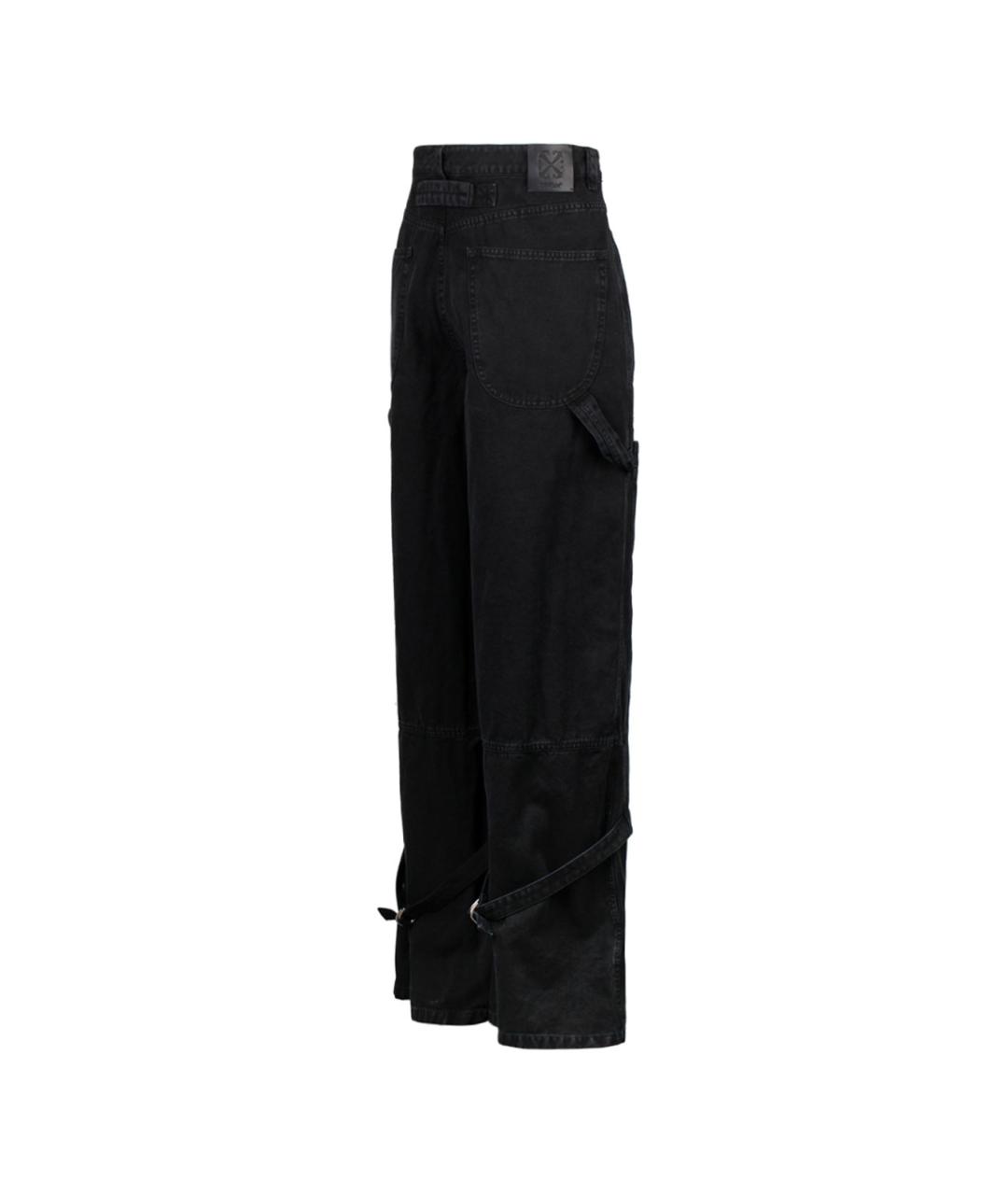 OFF-WHITE Черные хлопковые повседневные брюки, фото 3