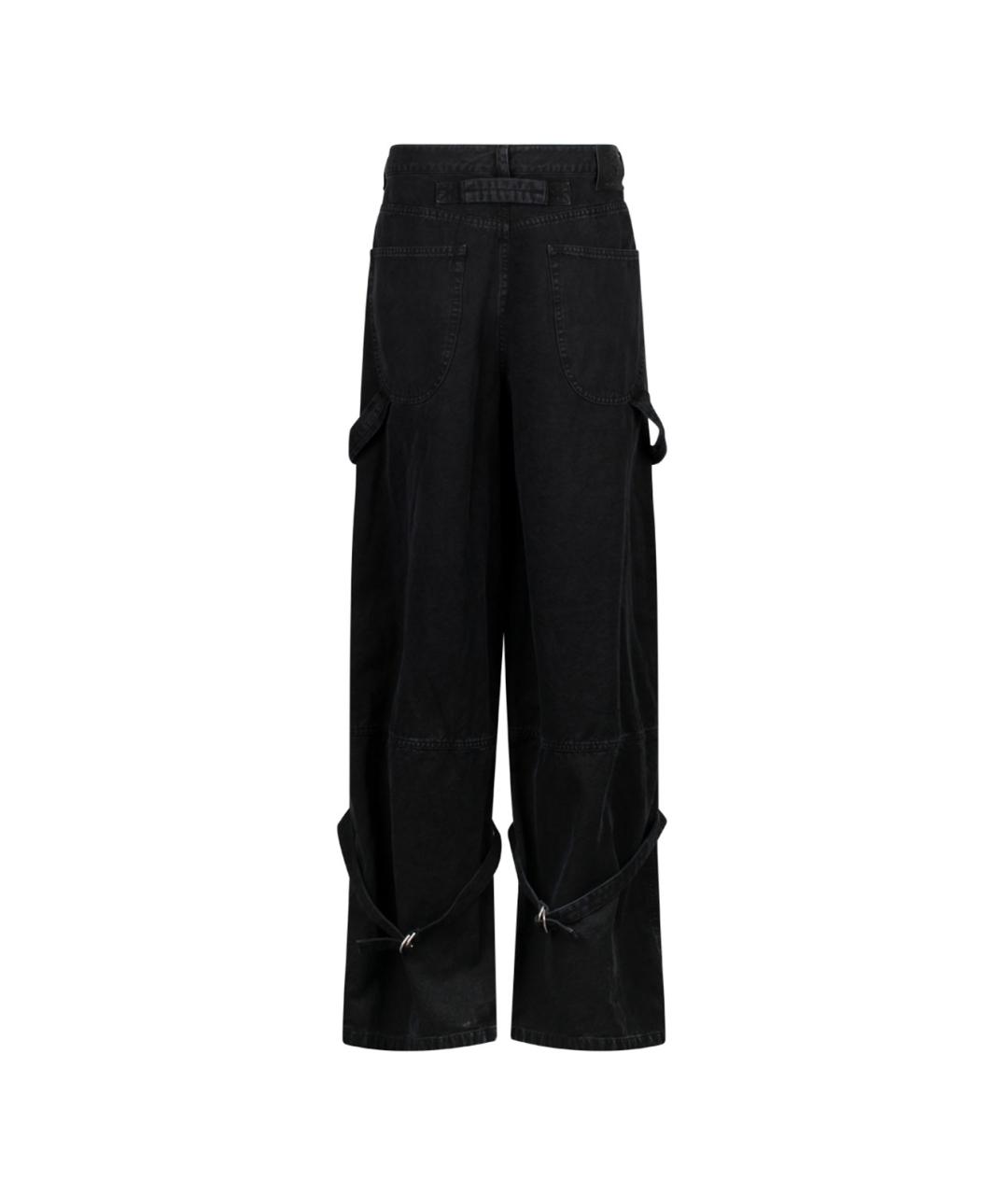 OFF-WHITE Черные хлопковые повседневные брюки, фото 2