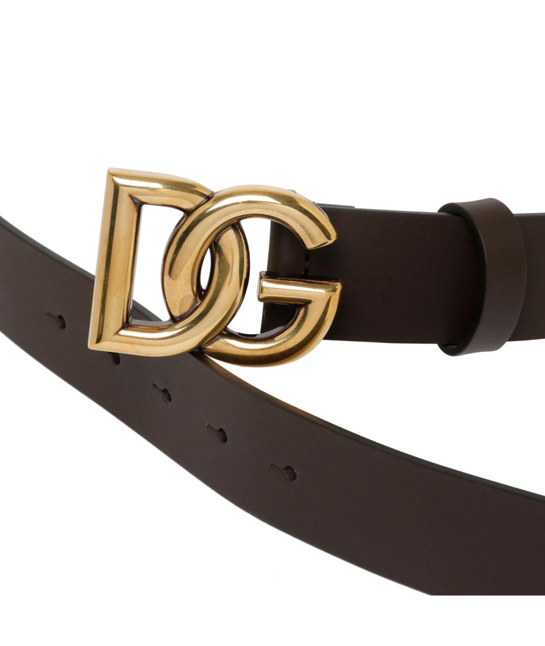 DOLCE&GABBANA Коричневый кожаный ремень, фото 2