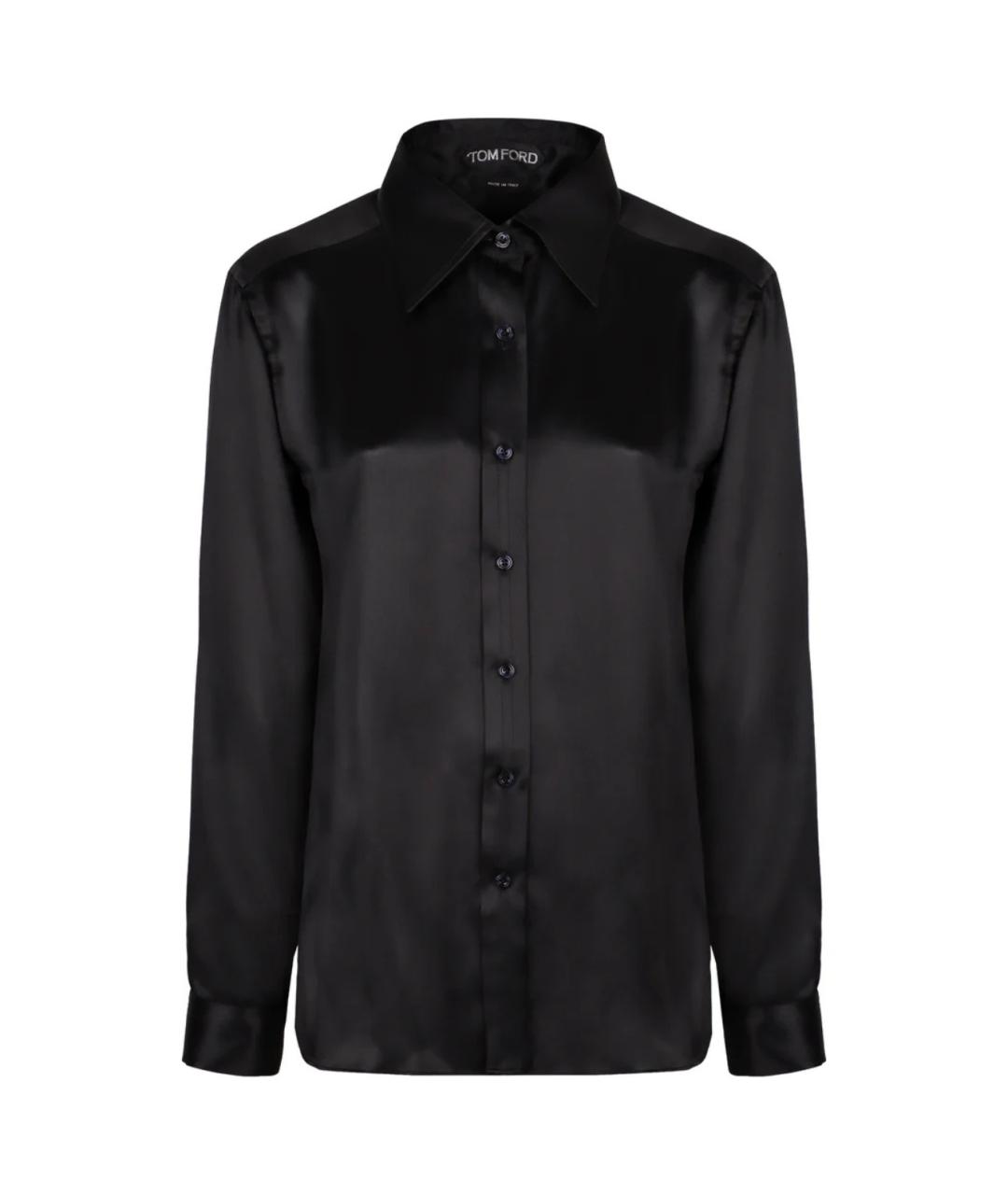 TOM FORD Черная шелковая рубашка, фото 1