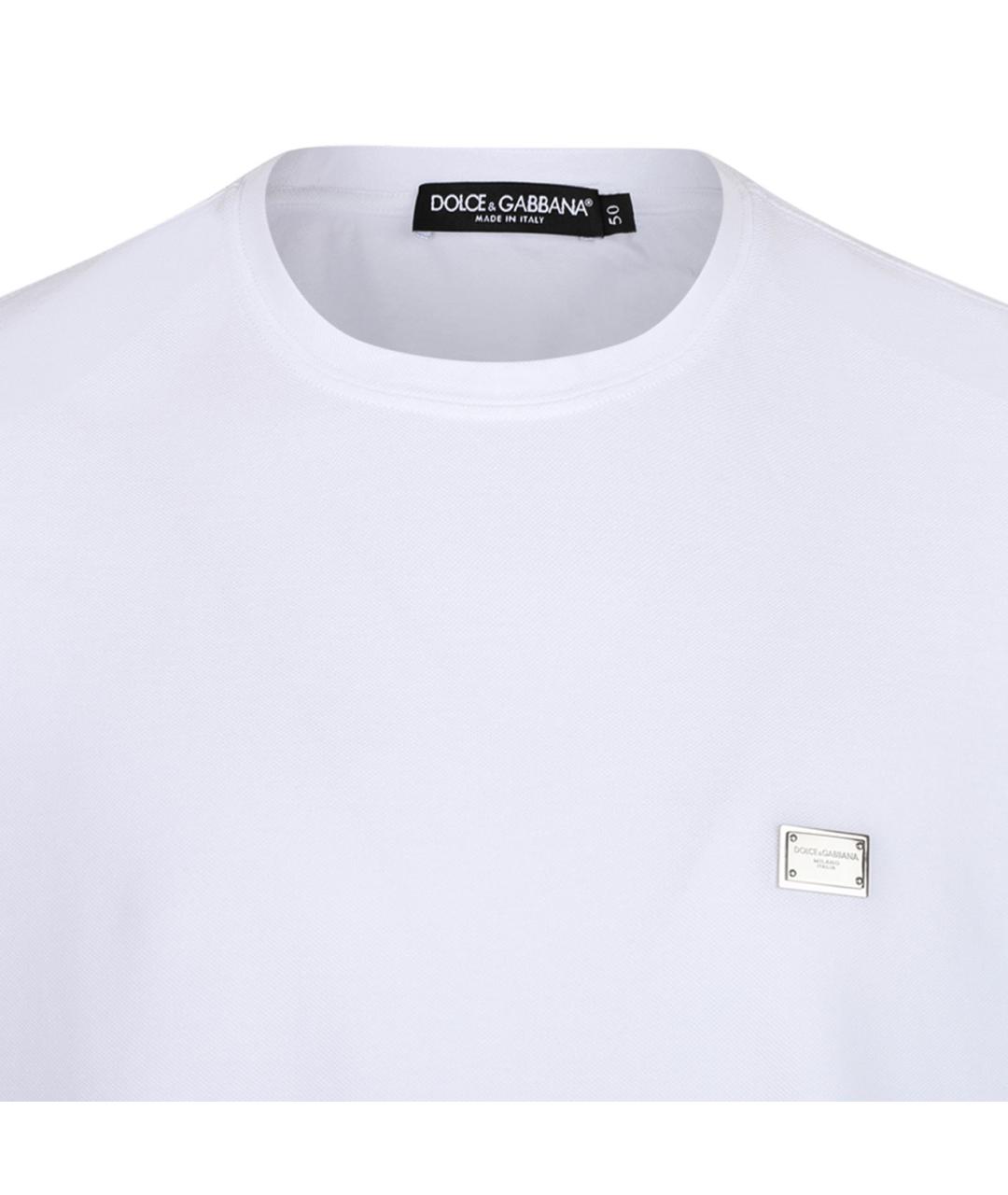 DOLCE&GABBANA Белая хлопковая футболка, фото 3