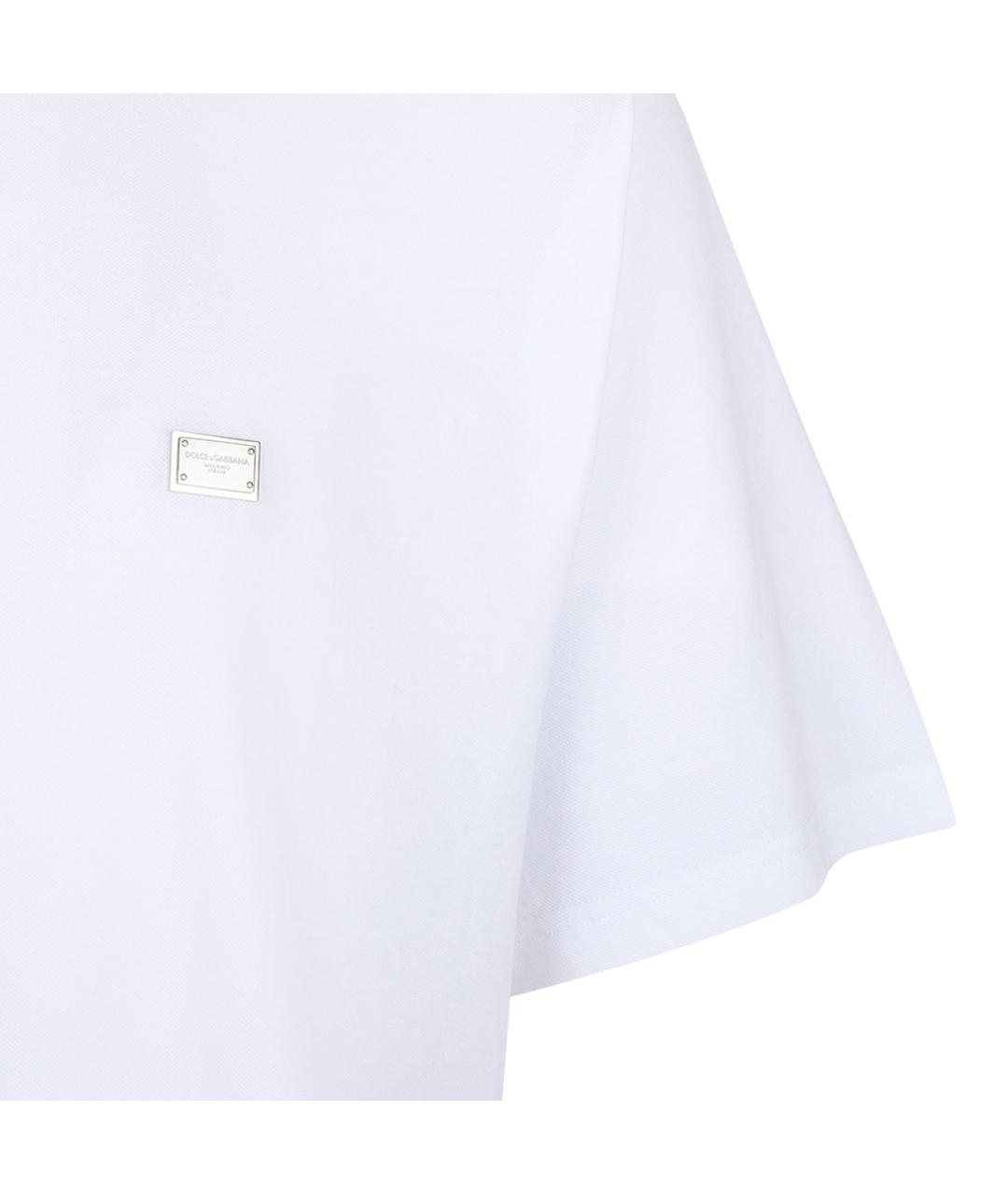 DOLCE&GABBANA Белая хлопковая футболка, фото 4