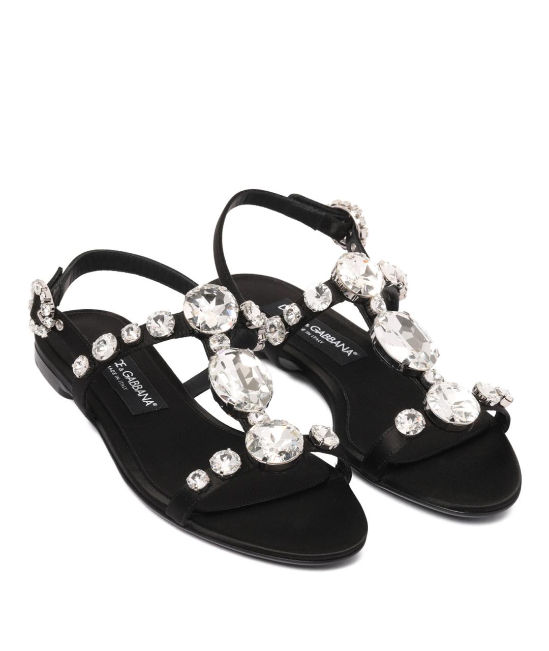 DOLCE&GABBANA Черные шлепанцы, фото 2