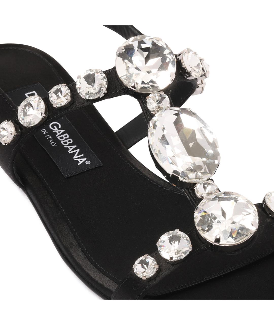 DOLCE&GABBANA Черные шлепанцы, фото 4