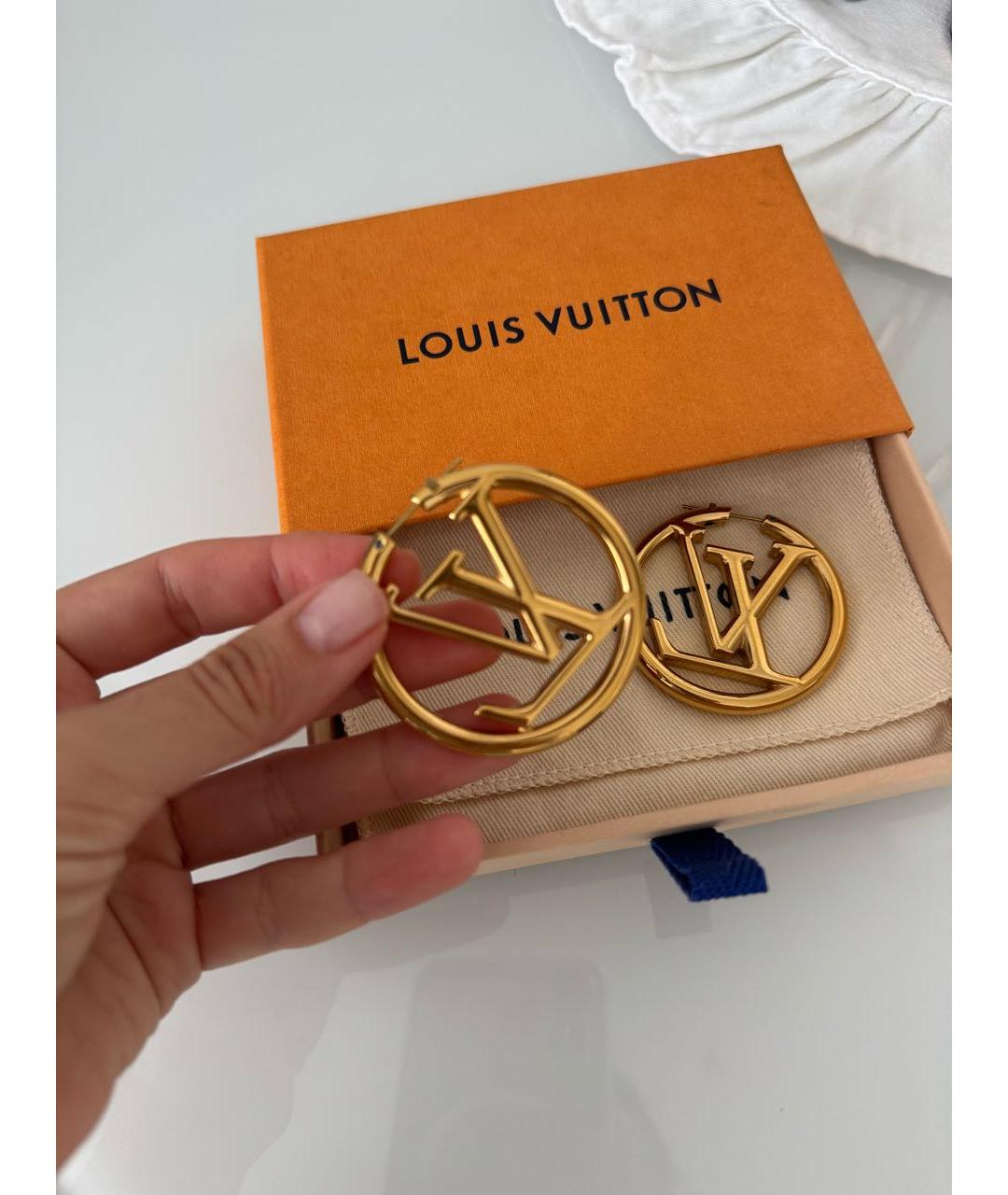 LOUIS VUITTON Желтые металлические серьги, фото 5