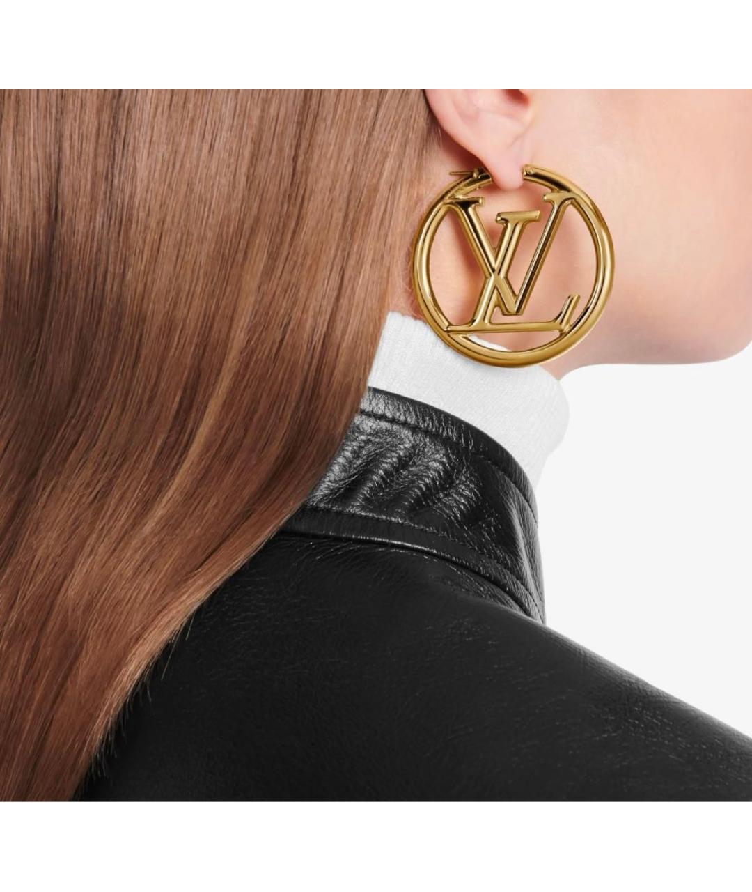 LOUIS VUITTON Желтые металлические серьги, фото 2