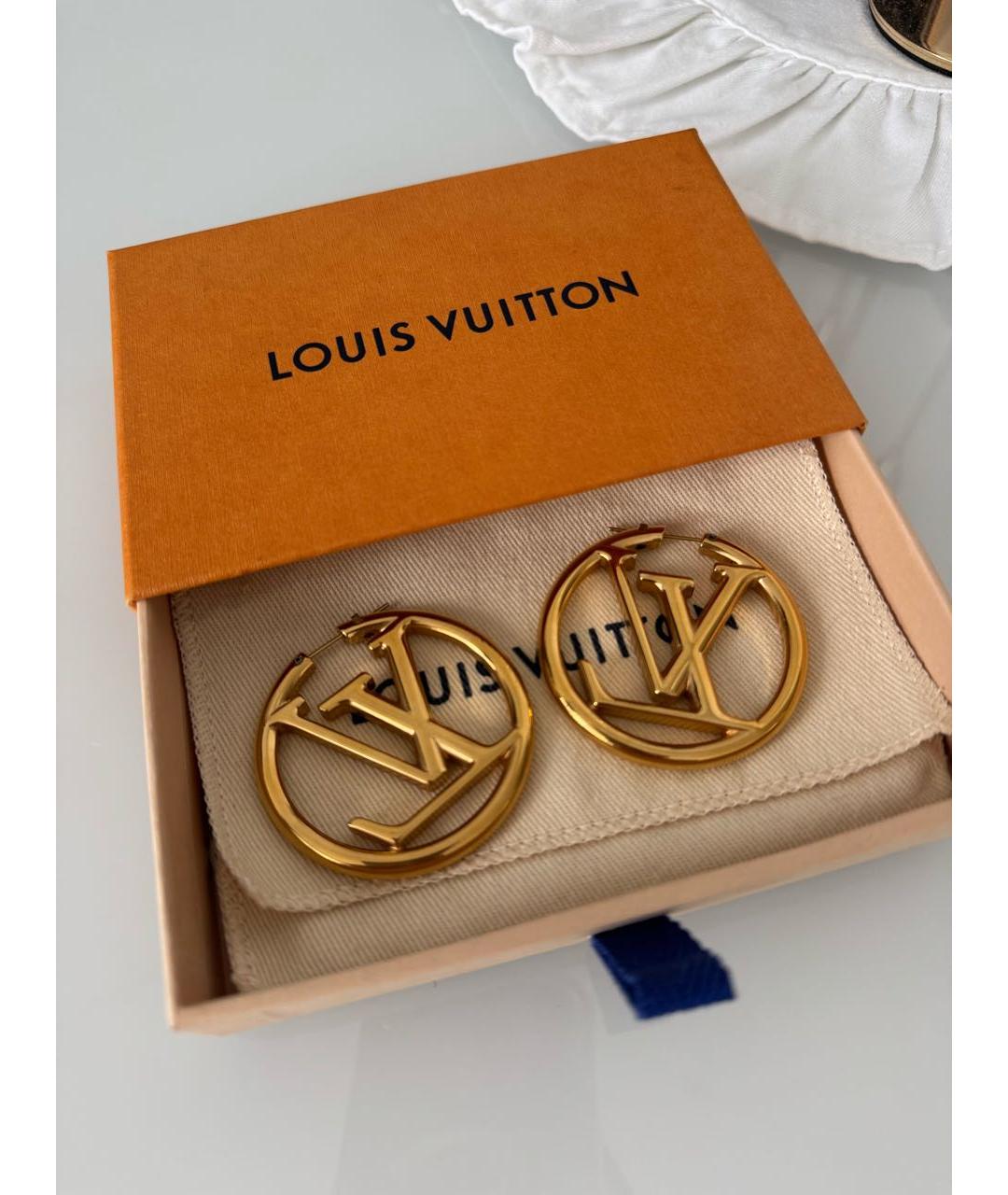 LOUIS VUITTON Желтые металлические серьги, фото 4