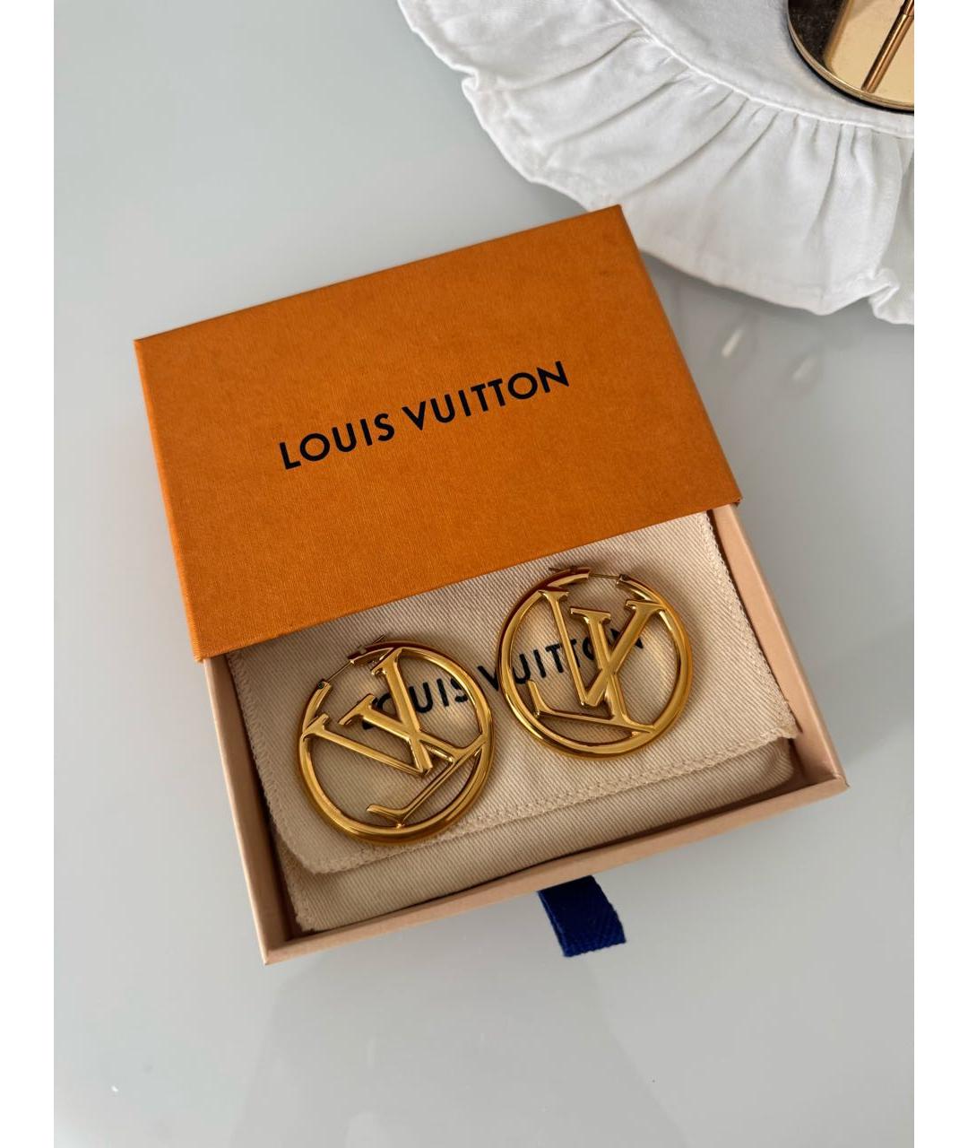 LOUIS VUITTON Желтые металлические серьги, фото 3