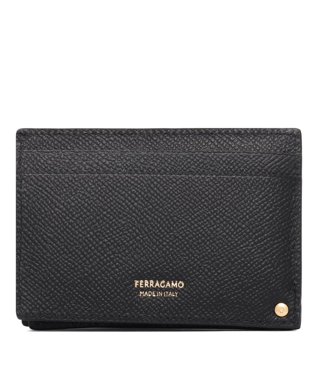 FERRAGAMO Черный кожаный кошелек, фото 2