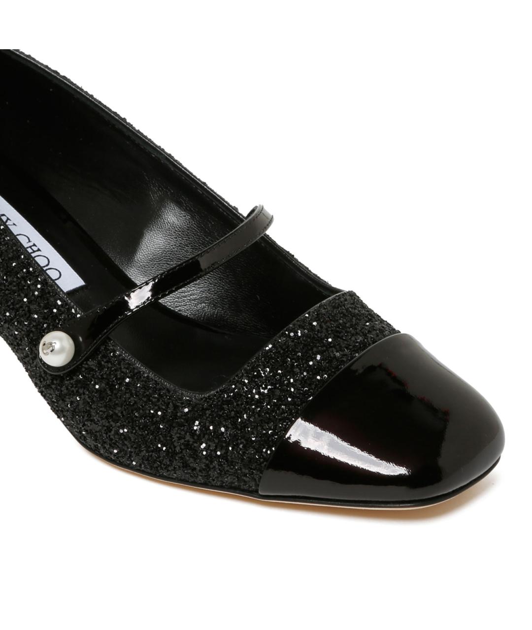 JIMMY CHOO Черные лодочки на низком каблуке, фото 4