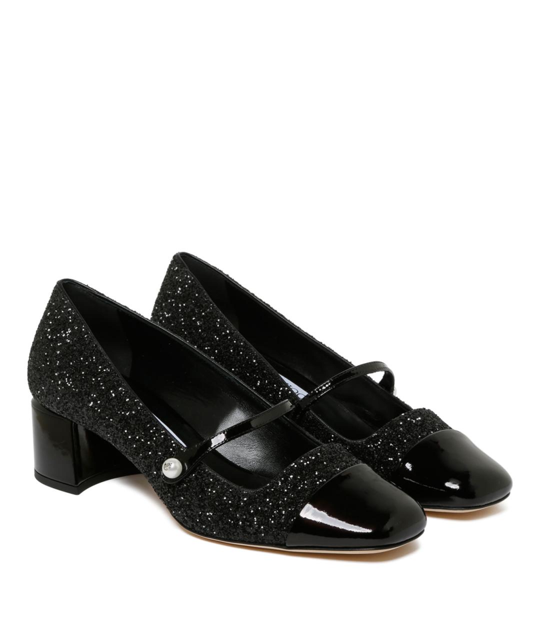 JIMMY CHOO Черные лодочки на низком каблуке, фото 2
