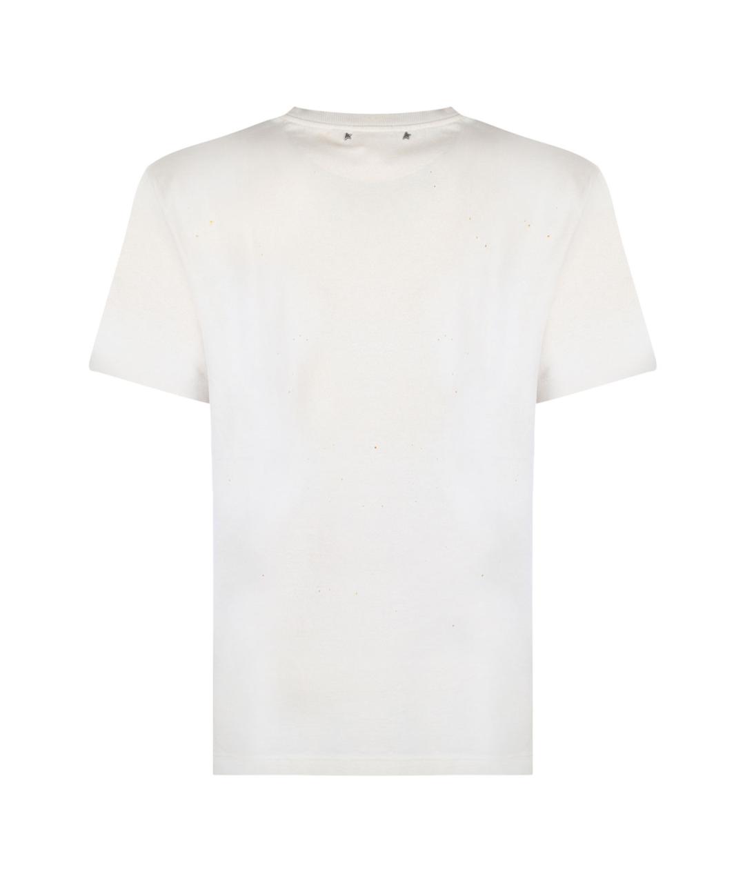 GOLDEN GOOSE DELUXE BRAND Белая хлопковая футболка, фото 2