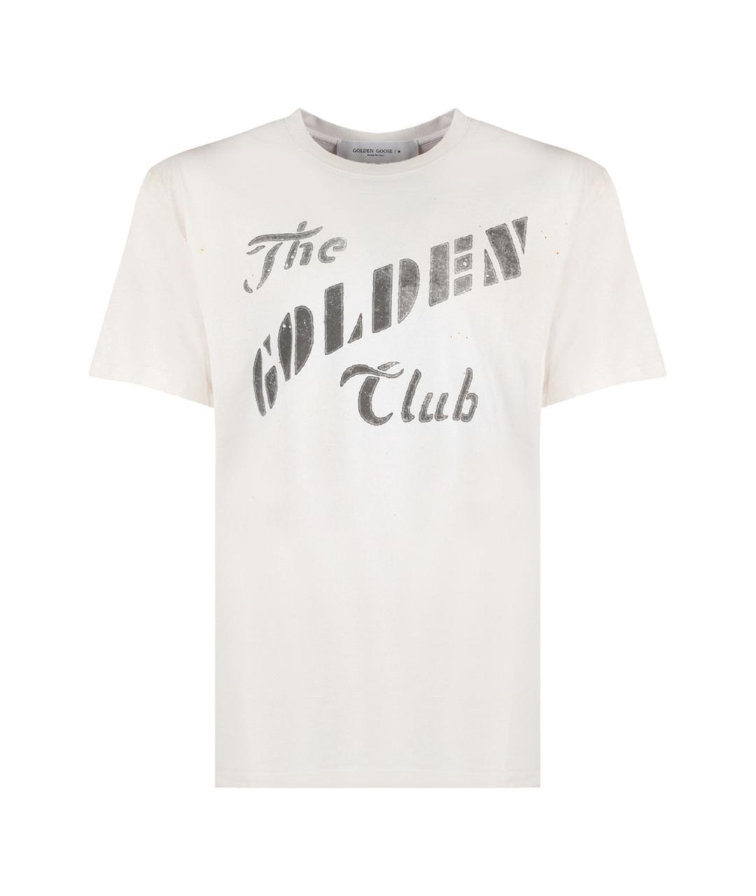GOLDEN GOOSE DELUXE BRAND Белая хлопковая футболка, фото 1