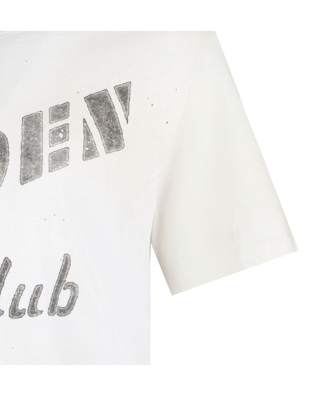 GOLDEN GOOSE DELUXE BRAND Белая хлопковая футболка, фото 4