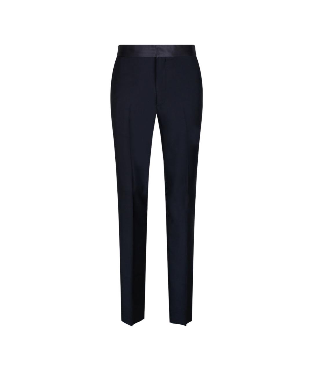GIVENCHY Темно-синие шерстяные повседневные брюки, фото 1