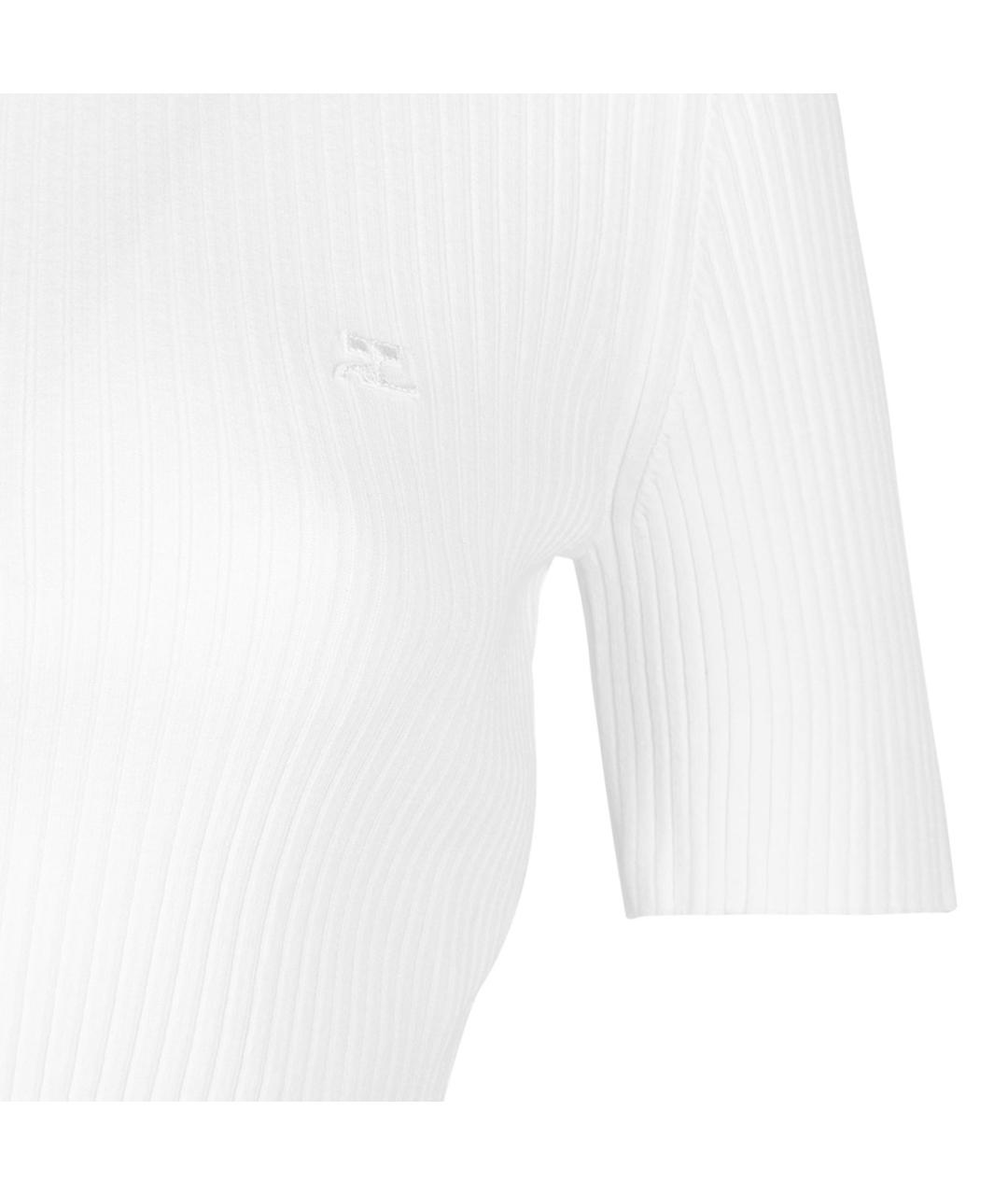 COURREGES Белая полиэстеровая футболка, фото 4