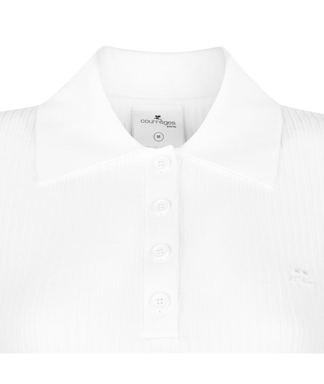 COURREGES Белая полиэстеровая футболка, фото 3