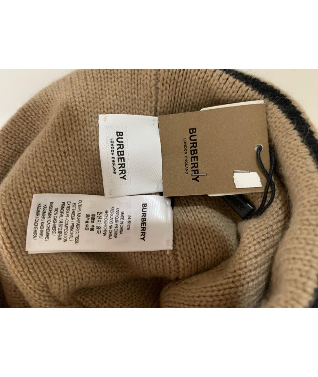 BURBERRY Бежевая кашемировая шапка, фото 3