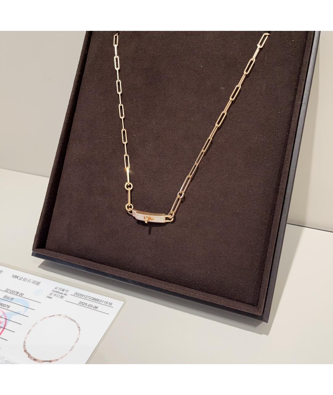 HERMES Золотое колье из розового золота, фото 3