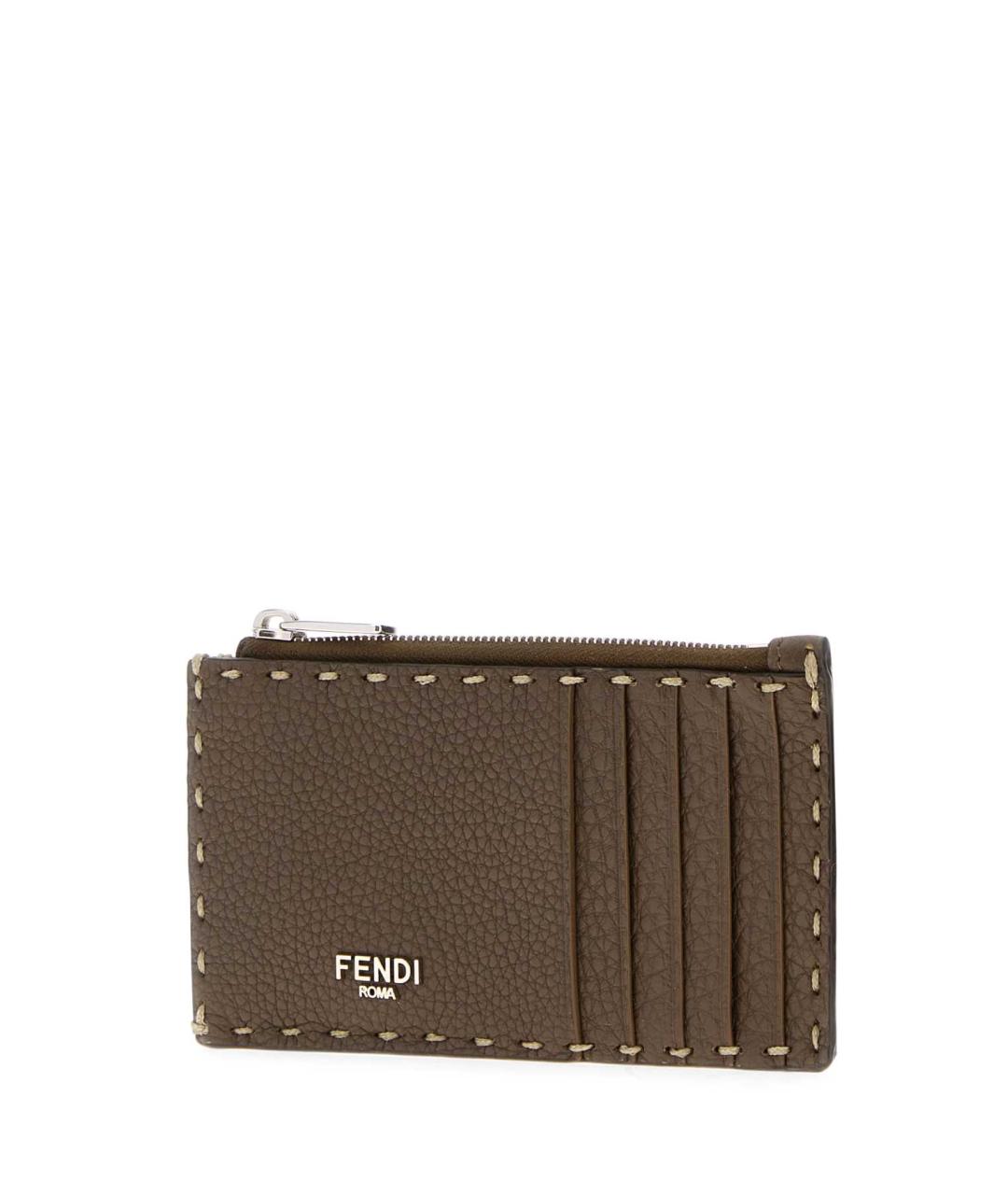 FENDI Коричневый кожаный кошелек, фото 2