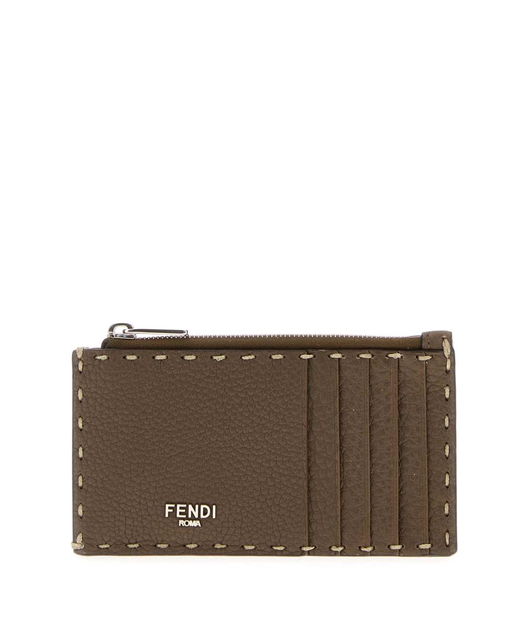 FENDI Коричневый кожаный кошелек, фото 1