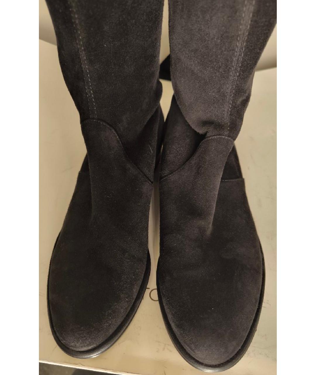 STUART WEITZMAN Черные замшевые ботфорты, фото 3