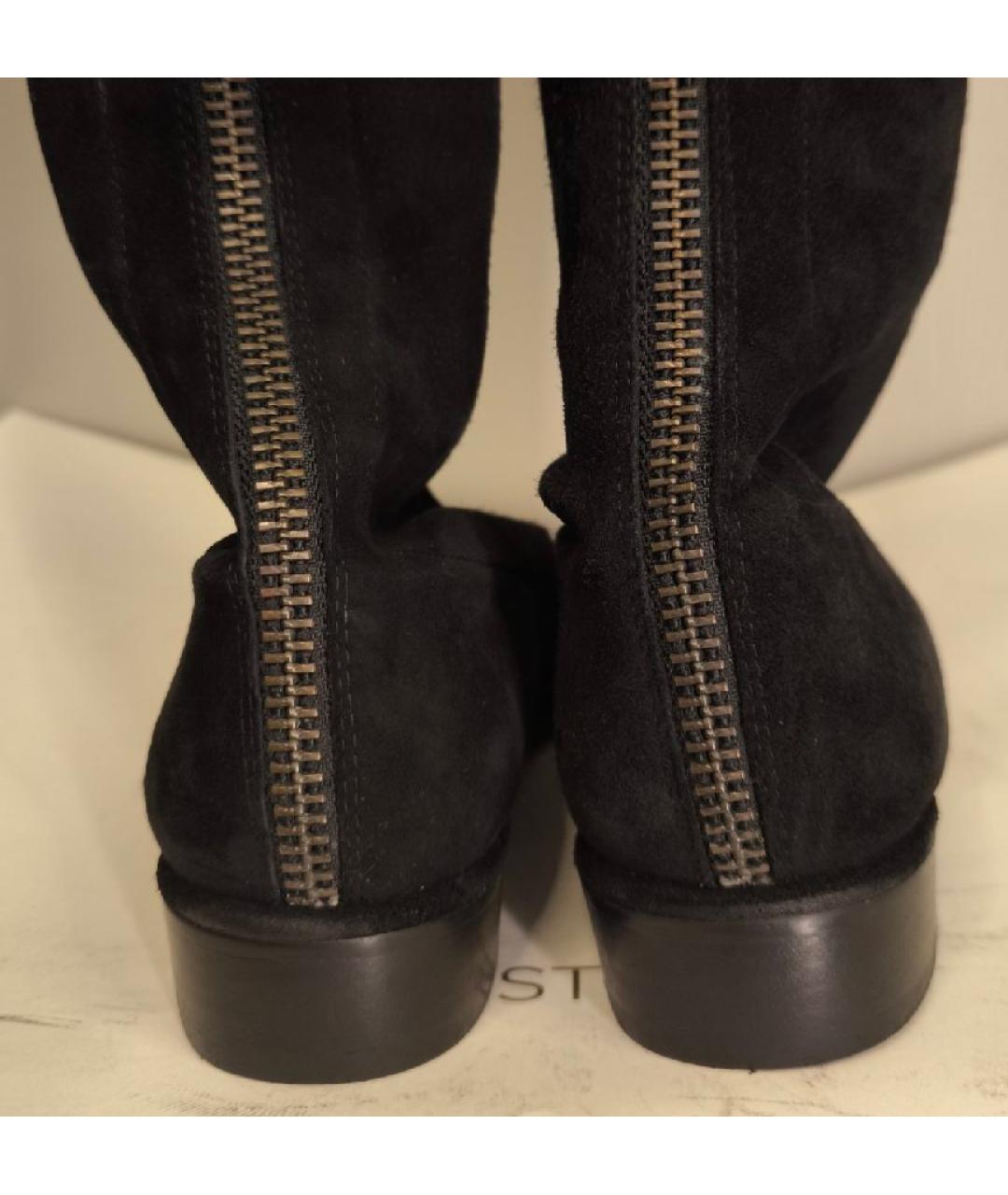 STUART WEITZMAN Черные замшевые ботфорты, фото 4