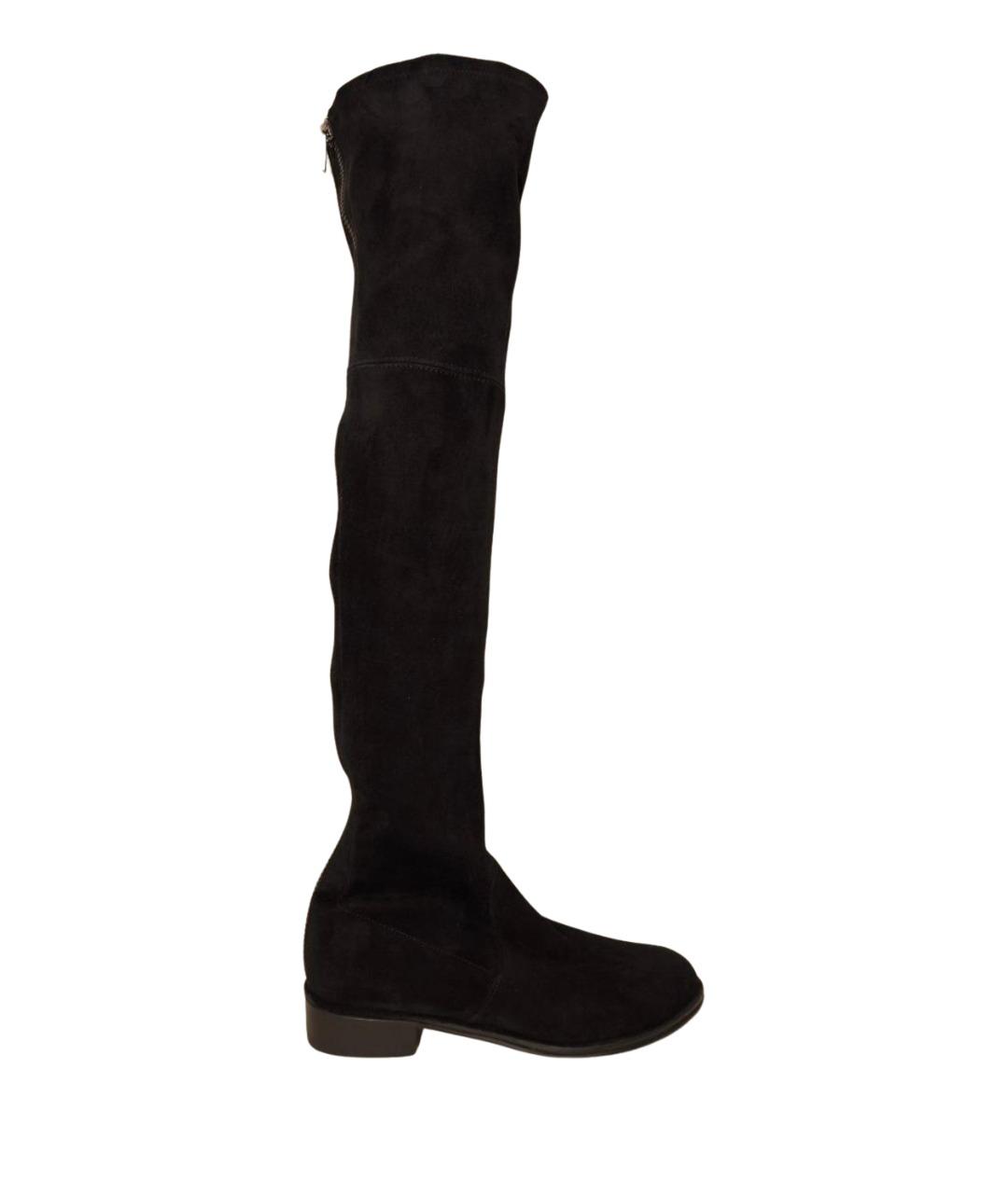 STUART WEITZMAN Черные замшевые ботфорты, фото 1