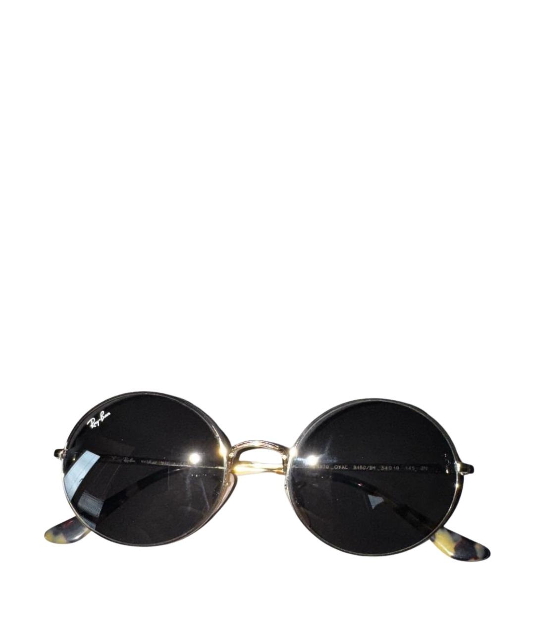 RAY BAN Черные металлические солнцезащитные очки, фото 1