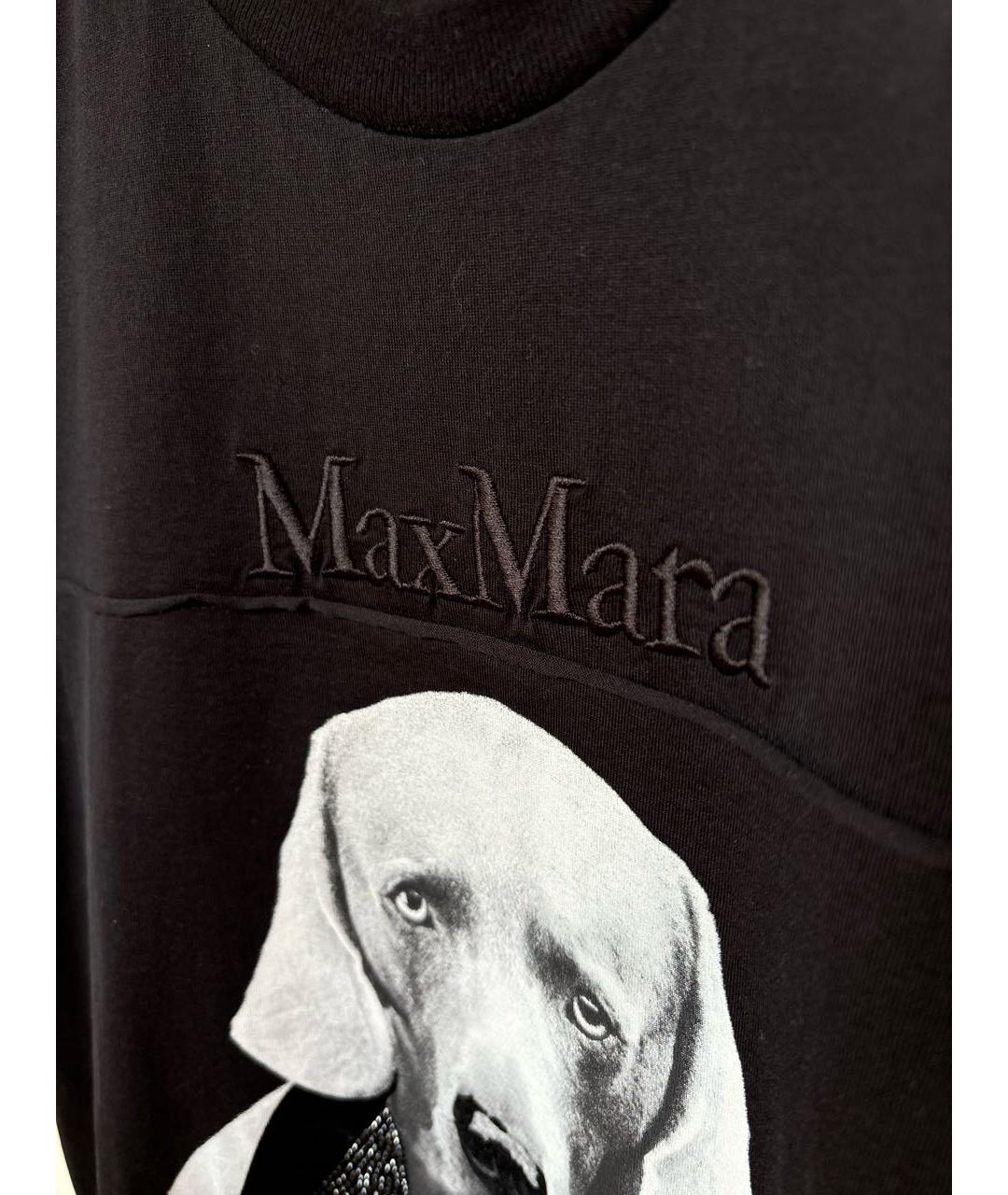 MAX MARA Черная хлопковая футболка, фото 8