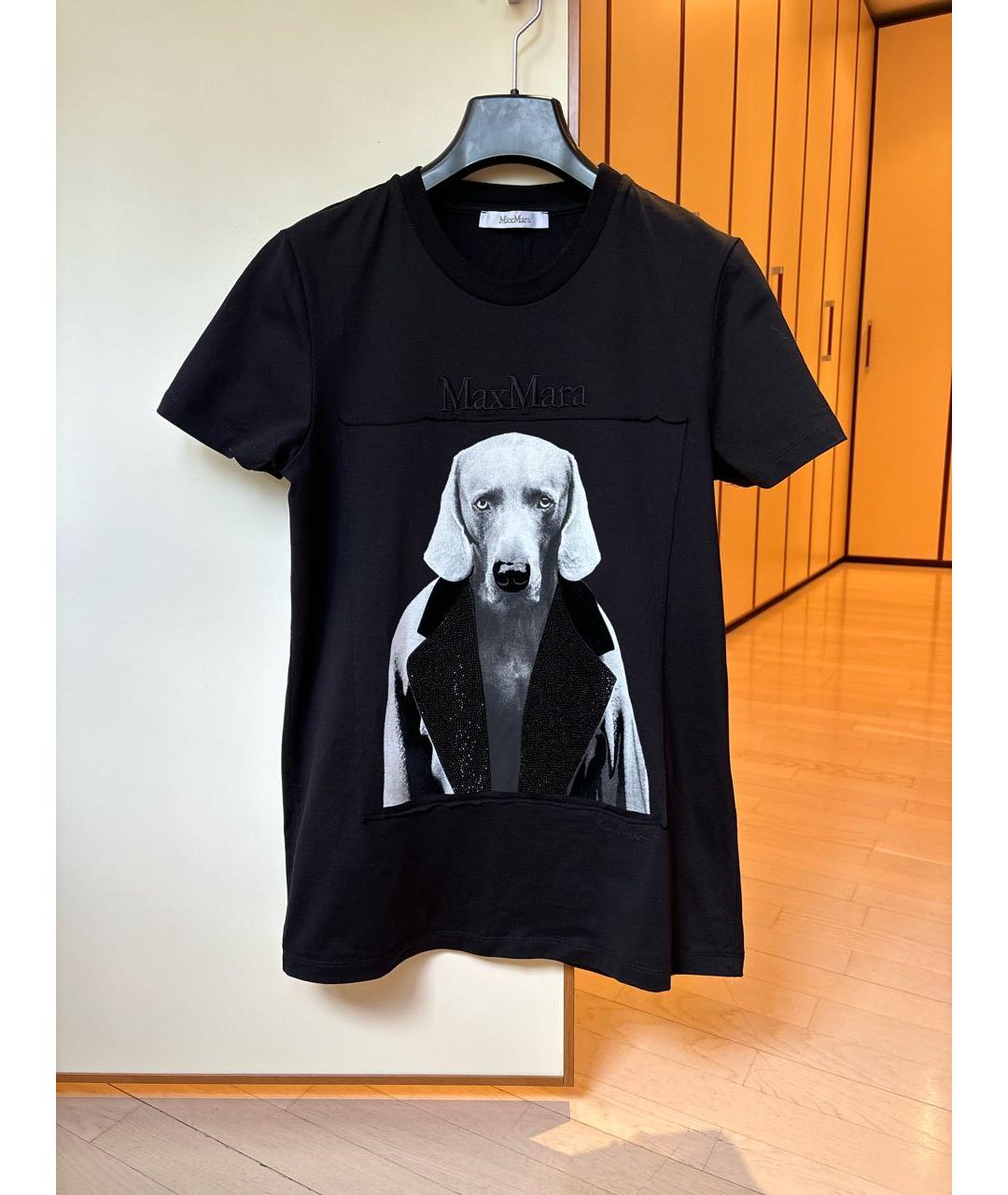 MAX MARA Черная хлопковая футболка, фото 9