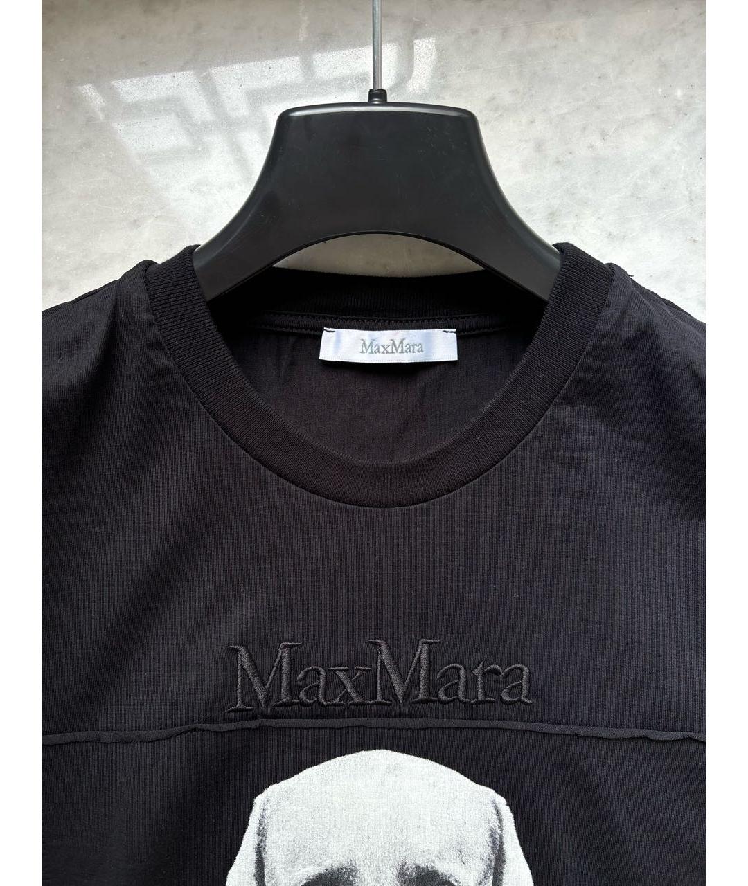 MAX MARA Черная хлопковая футболка, фото 3