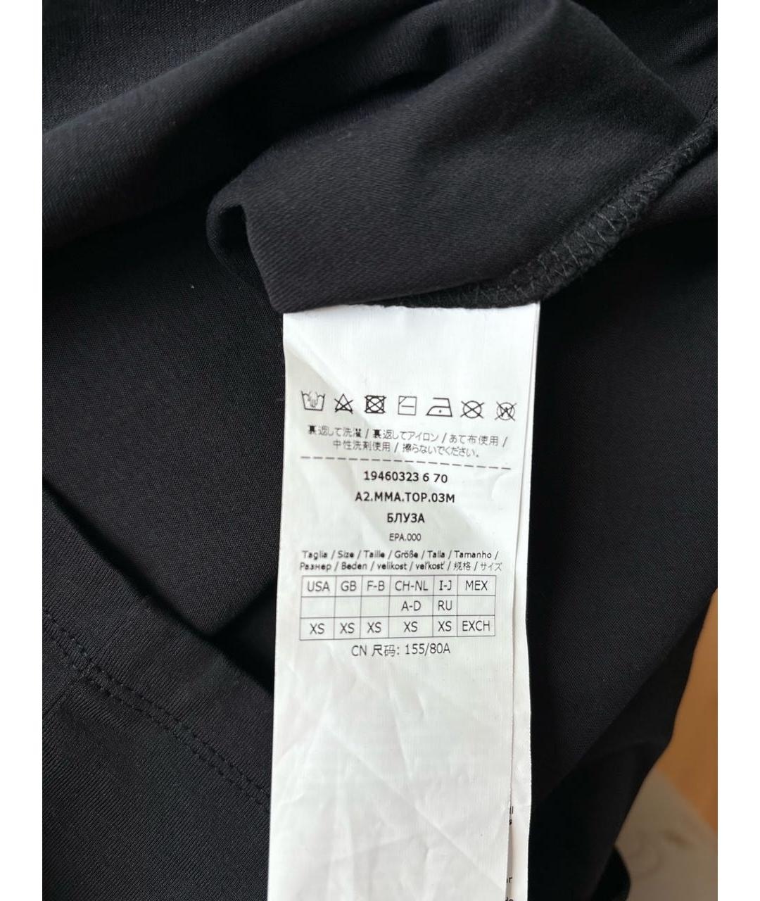 MAX MARA Черная хлопковая футболка, фото 5