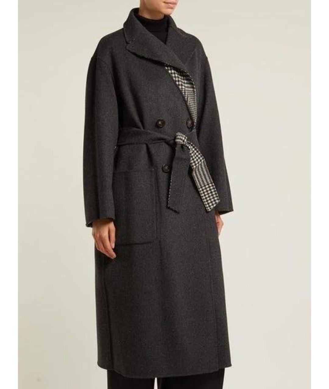 WEEKEND MAX MARA Серое шерстяное пальто, фото 3